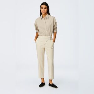 Tibi ivory high rise ankle pants wrap closure with buckle excellent Size 0